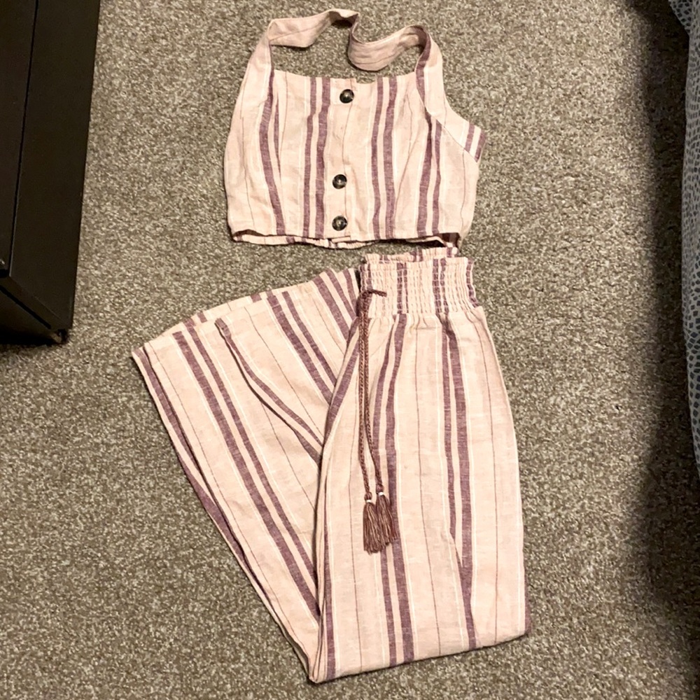 Two pice linen jump suit